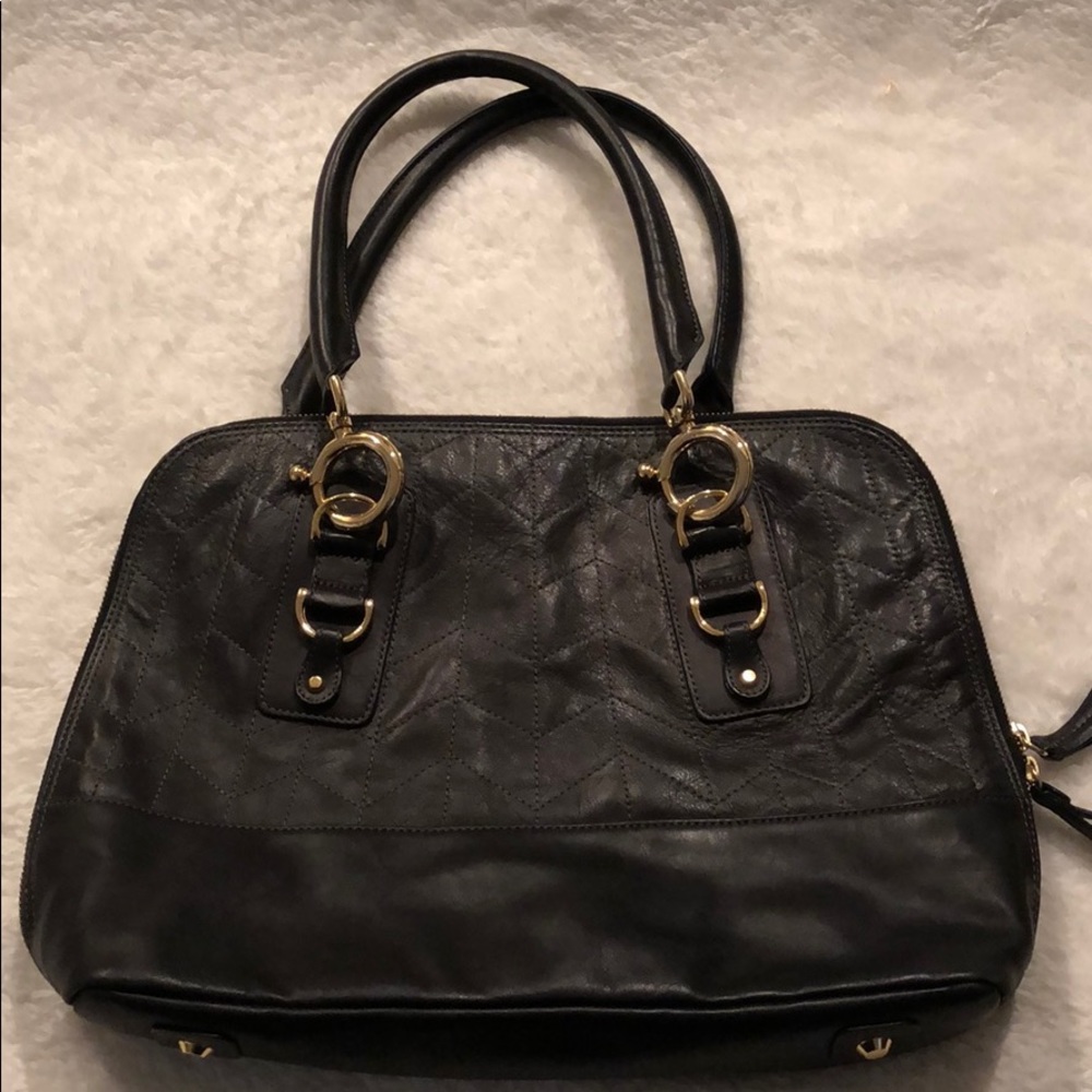 GOLDENBLEU smooth leather satchel